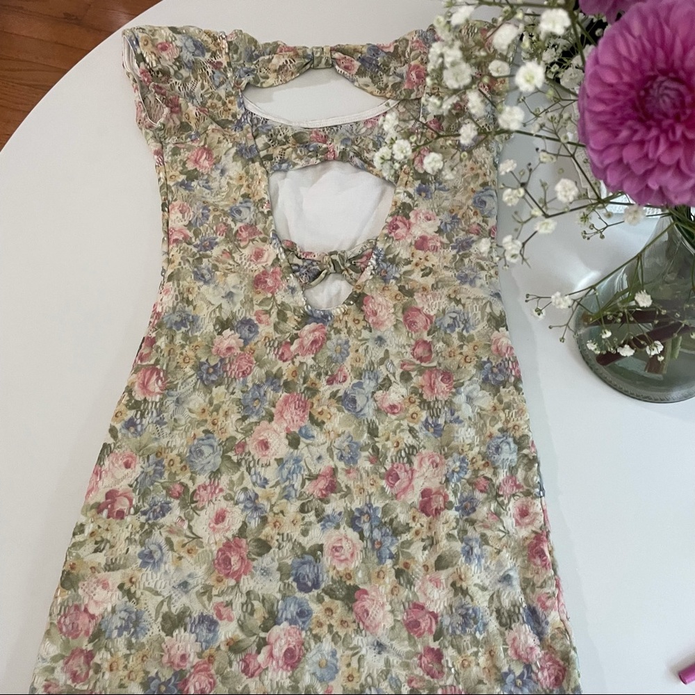 Cute Open Back Mini Colorful Dress